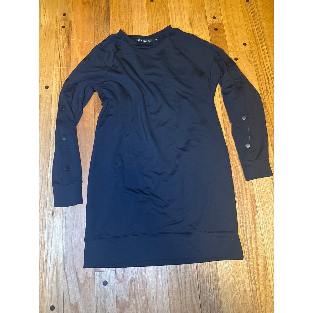 Athleta Long Sleeve Black Dress Women's Sz XS Button down sleeves
